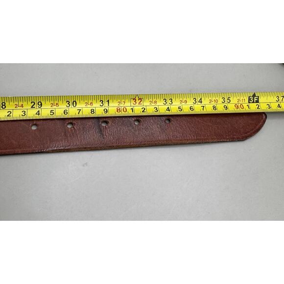 Vintage Fossil Women’s Wide Leather Ranger Belt Brass-Tone Buckle Size S